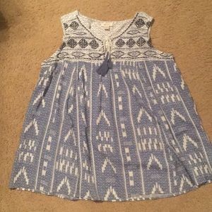 Style & co embroidered sleeveless top